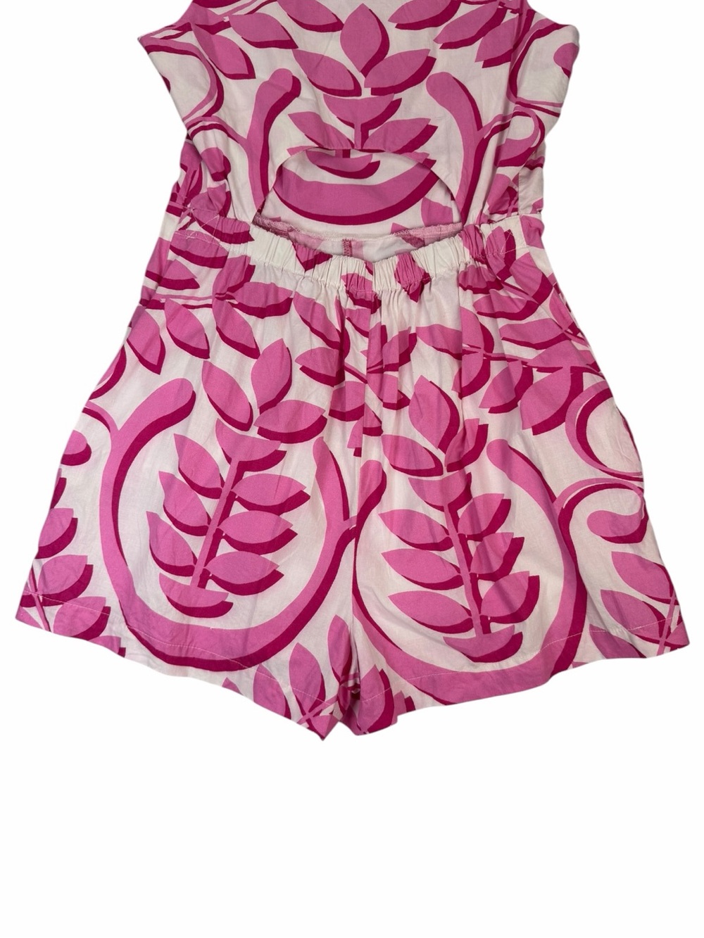 Anthropologie Porridge Women’s Boho Pleated Cut-Out Romper Bold Hue Motif Size 6 - Picture 8 of 11